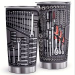 1PC 20OZ Vacuum-insulated Coffee Mug Mechanic Tool Graphic Printed Tumbler With Lid Stainless Steel Travel Mugs With Lid Double