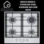 Bosch Series 6 - Stainless Steel 4 Burner Gas Hob - 60CM