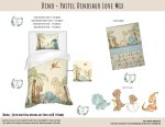 Kids Duvet Set Dino Pastel Dinosaur Love Mix