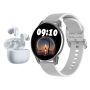 Grey Fitness Watch + Earbuds Bundle For Sport & Style