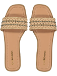 Woven Detail Flat Sandals - 5 Natural