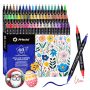Artecho Acrylic Paint Markers 60 Colors Acrylic Paint Pens With Brush Tip And Fine Tip For Stone Rock Painting Paper Pumpkin Wood Egg Canvas C