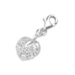 B89 - 925 Sterling Silver Cz Strawberry Charm - Clear Cz Stone