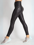 Vegan Leopard LEGGINGS - Black - Medium