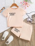 Summer Baby Boys Mama's Boy Print Fashion Top Shorts Set Summer Clothes Kids Casual Outfit