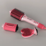 Enzo EN-4117 Professional 3-IN-1 Electric Hair Dryer Comb Heart-shaped Hot Air Styling Comb Set - Rose