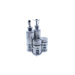 4 Piece Stainless Steel With Glass Cruet Set SGN459