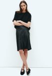 Coated Pencil Skirt - Black