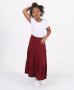 Girls Tiered Viscose Skirt - Burgundy - Burgundy / 9-10 Years