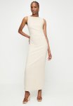 Edit Slash Neck Linen Blend Column Maxi Dress - Neutral
