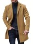 Men's Retro Trench Coat Semi-formal Warm Single Breasted Overcoat For Fall Winter Business