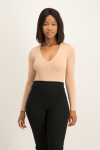 Gigi V-neck Bodysuit - Nude - S