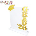 Graduation Plaque White Base With Gold Lettering