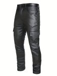 Men's Casual Coated Denim Pants Chic Street Style High Stretch Jeans