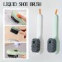 1PC Shoe Brush With Liquid Holder Multifunctional Shoe Brush Press Type Shoe Washing Brush