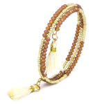 Goldair Gold Tone & Brown Stacking Bracelet