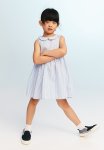 Cotton Dress - Light Blue Striped