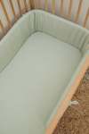 Soft Sage Muslin Cot Bumper - Cover & Inner