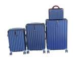 Smte Galaxia 4-PIECE Navy Abs Hard-shell Luggage Set With Spinner Wheels & Lock With Keychain