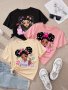 Girls 3pcs/set Cute Cartoon Girl Graphic Print Short Sleeve Tees For Spring & Summer