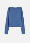 Boat-neck Jersey Top - Blue