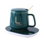 USB Powered Coffee Cup Warmer With Cup & Saucer Green