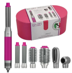 Enzo EN-4133 Professional Multifunctional Hair Dryer Brush 5 In 1 Air Curler - Pink