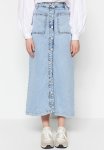 Double Pocket High Waist Denim Jeans Skirt - Light Blue