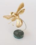 Gold Bumble Bee On Marble Base – 16X13X8CM