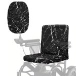 Estailounic One-piece Wheelchair Seat Cover Breathable Smooth Seat & Backrest Cover With Elastic Edges Protector For Most Mobili