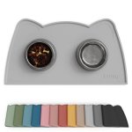 Ohmo - Cat Food Mat Silicone Pet Feeding Mat For Floor Non-skid Waterproof Dog Water Bowl Tray Easy To Clean Pet Placemat Ash Li
