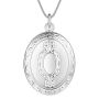 Silver Designer Oval Patterned Locket Necklace