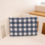 Baby Pillow Case With Inner Design: Dark Blue Checkered In Stock