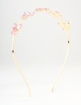 Kids Gold Pink Butterfly Headband