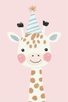 Party Giraffe - Wall Art Print - A1
