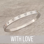 Hartley Cz Bangle Stainless Steel Clip Open Bangle Size: 60MM Diameter