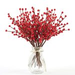 Joyhalo 24 Pack Red Berry Stems - 12.6" Holly Berry Stems Red Berries Christmas Decor Red Berry Picks For Christmas Tree Filler