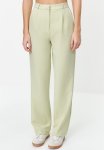 Straight Fit Pleated Woven Trousers - Mint