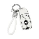 Pifoog White Key Fob Cover For Mercedes Benz Glc Gle Gla Glb Gls A C E G S Amg Class Accessories Soft Tpu Car