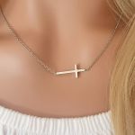 Joy Side Cross Necklace Stainless Steel