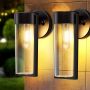 2PCS Solar Deck Light Solar Fence Lights Outdoor Auto On/off Wall Mount Decorative Lights For Wall Fence Patio Post Yard Porch