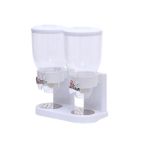 Double Dry Food Dispenser Cereal Container Storage Set White