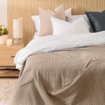 Waffle Blanket Throw Light Beige