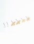 Goldair Gold Flower & Bee Stud Earrings 3-PACK
