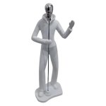 Resin Singer Decor Figurine White And Silver 28CM