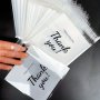 100PCS Large 'thank You' Printed White Ziplock Bags - Perfect For Gifts Candy Packaging & Decorations Food Safe 13.0CM 10.01CM