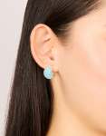 Goldair Gold Blue & Brown Enamel Bubble Hoop Earrings 3-PACK