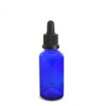 50ML Blue Glass Aromatherapy Bottle With Pipette - Black 18 89
