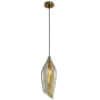 Bright Star Lighting - Satin Brass Pendant With Cogc Colour Glass