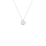 Sterling Silver Cubic Zirconia Double Heart Pendant Necklace